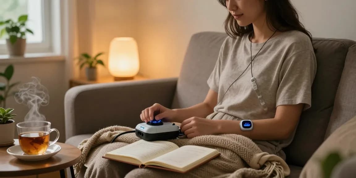 Vagusnerv stimulator kaufen in a calming home setting promoting relaxation and stress relief.