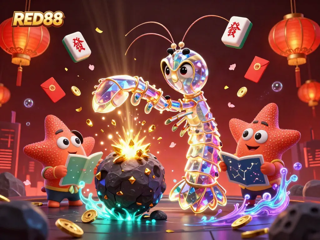 Engage in thrilling gameplay with RED88 featuring vibrant 3D characters and dynamic casino elements.