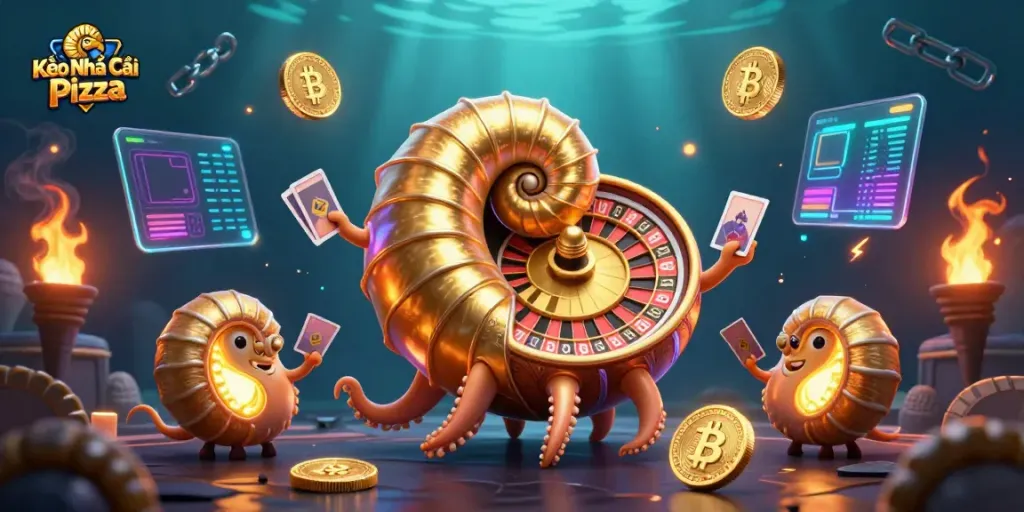 Experience thrilling games with Kèo Nhà Cái Pizza, featuring a dazzling 3D nautilus roulette.
