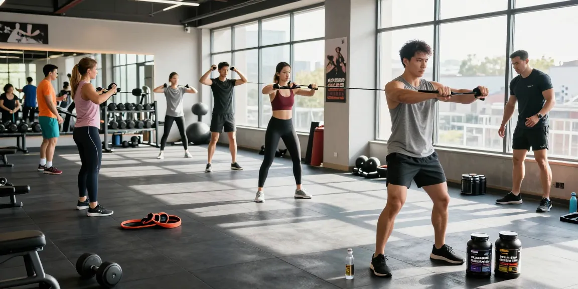 Aktive Fitness-Enthusiasten im Astera Shop Umfeld mit Nahrungsergänzungsmitteln