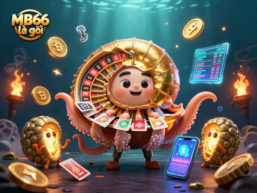 Engage with dynamic features of MB66 là gì through a vibrant casino-themed illustration.