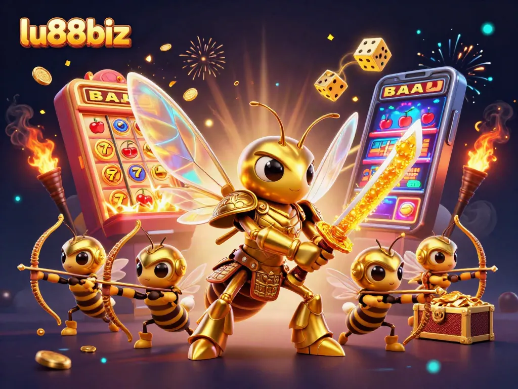 Experience exciting wins at lu88biz with a captivating 3D casino illustration full of action and adventure.