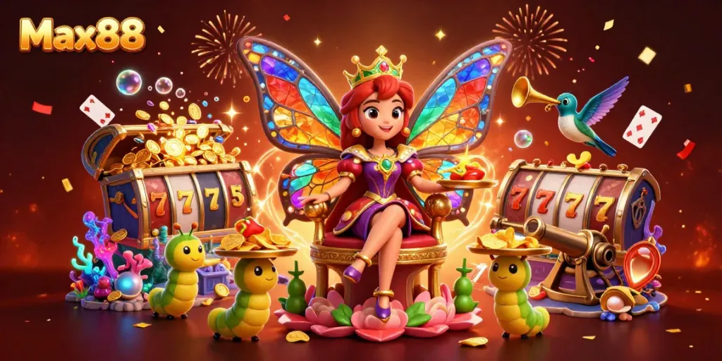 Experience thrilling wins at Max88 with colorful slot games and vibrant casino magic.