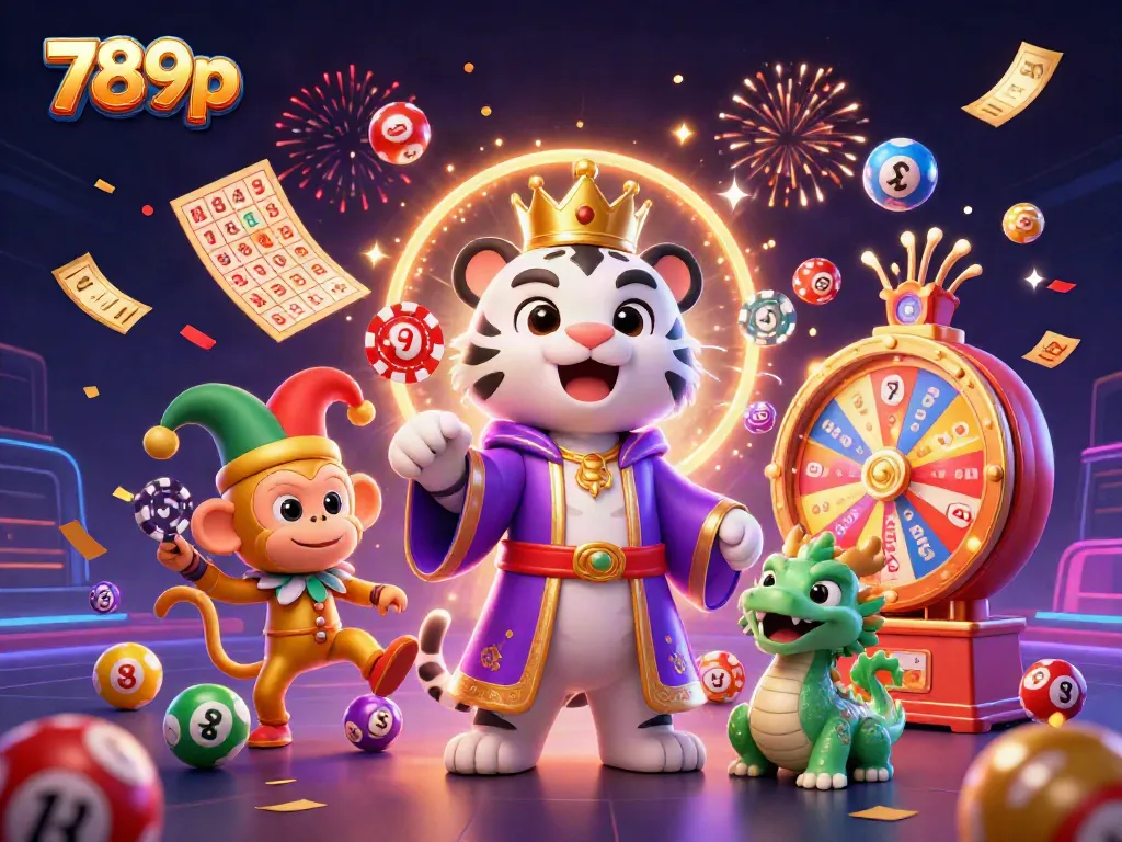 Engage with 789p's thrilling games amid vibrant lottery balls and dynamic casino excitement.