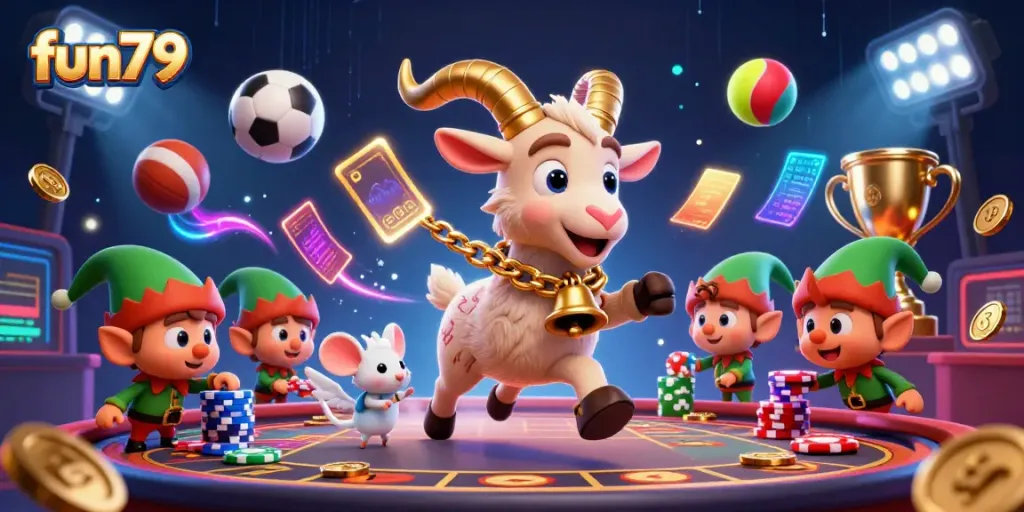 Experience thrilling gaming at fun79 with lively characters and dynamic casino elements.