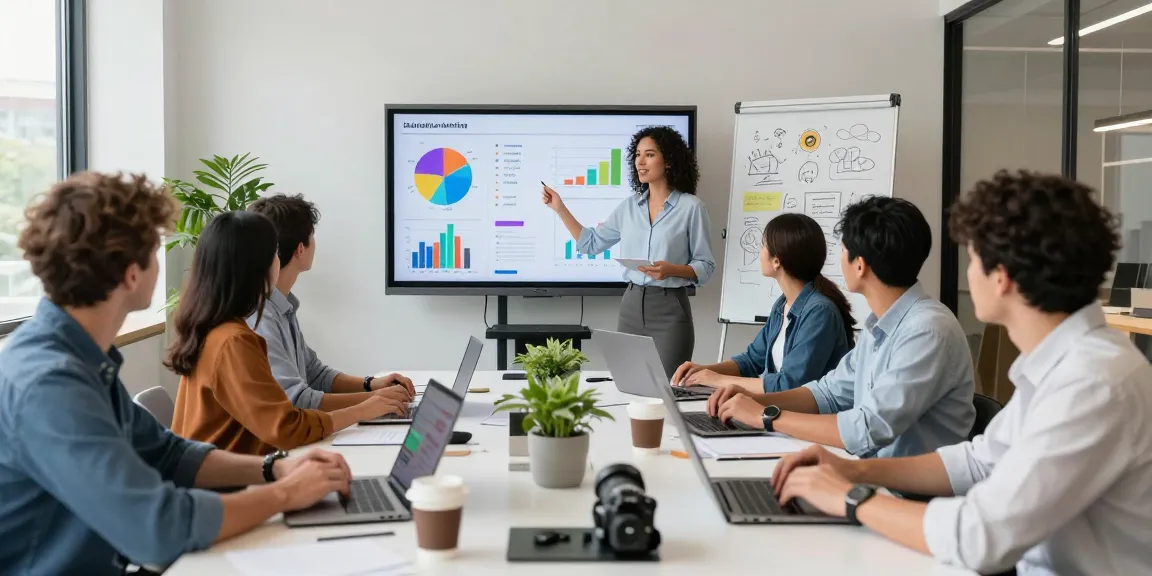 Collaboration at signo-media marketing agency with diverse team brainstorming strategies in a bright office.