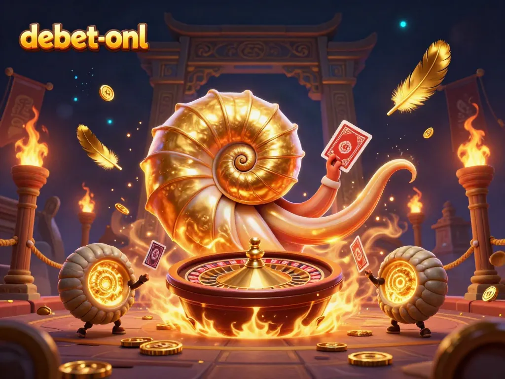Experience the thrill of betting at debet-onl with colorful casino elements and golden jackpot symbols.