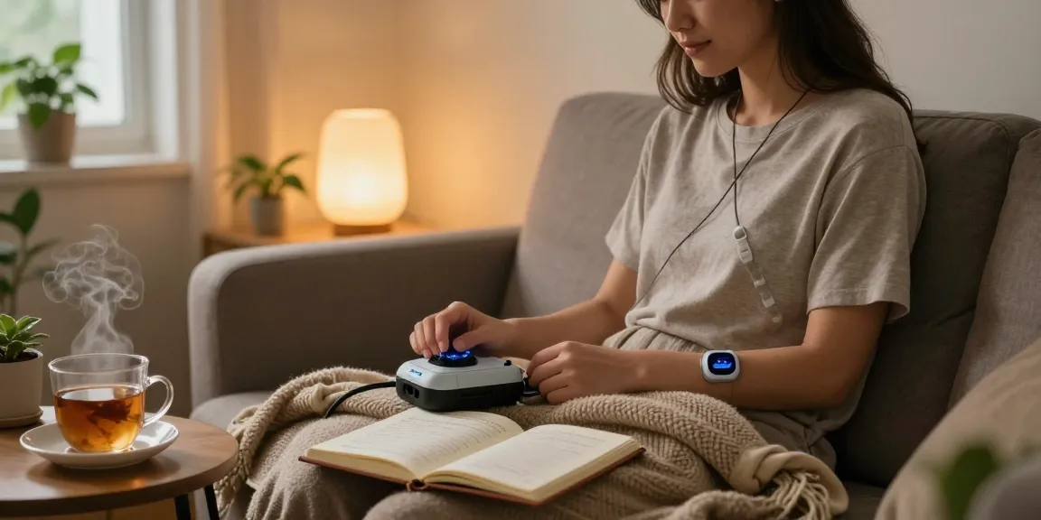Vagusnerv stimulator kaufen in a calming home setting promoting relaxation and stress relief.
