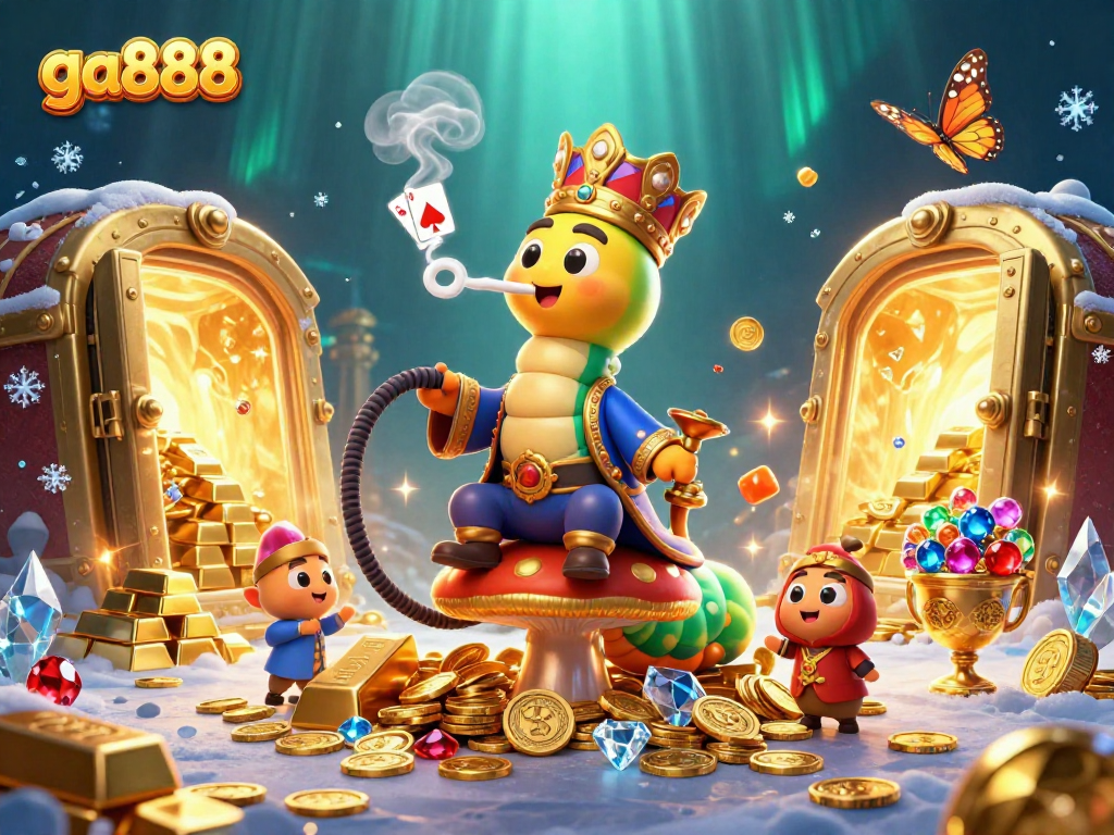 Experience thrilling adventures with ga888 in this vibrant 3D casino scene filled with treasures.