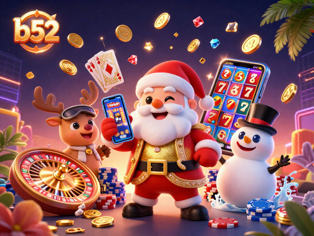 Join the fun at B52 as Santa and friends celebrate with jackpot slots and festive winning vibes!