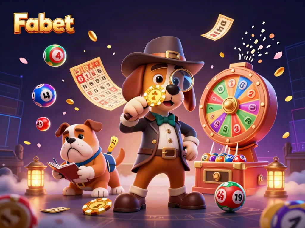 Players strategizing with Fabet's dynamic lottery and betting elements in a captivating scene.