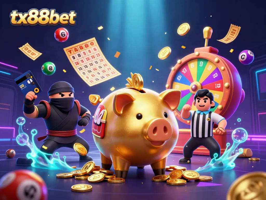 Celebrate gaming with tx88bet as a vibrant 3D scene shows thrilling casino action.