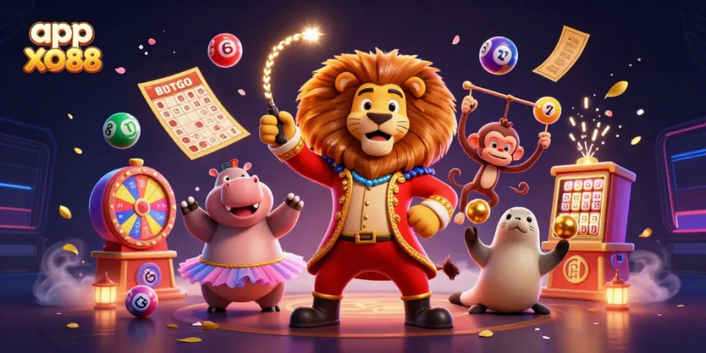 Experience the thrill of app XO88 with this vibrant illustration showcasing exciting lottery elements and engaging characters.