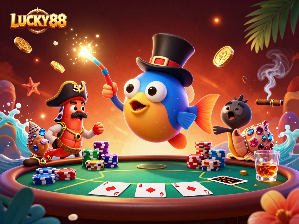 Join LUCKY88's thrilling deep-sea adventure, where gold coins await in an exciting casino scene!