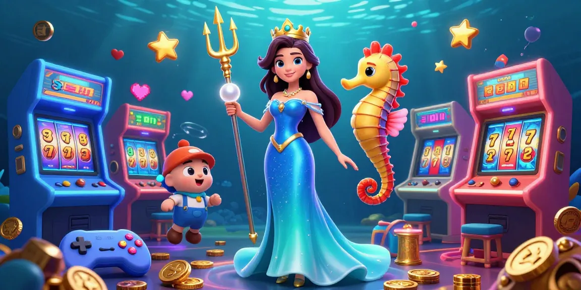 Experience immersive gaming with 32WIN's vibrant underwater scene filled with colorful arcade gaming elements.