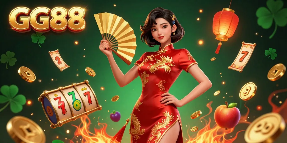Experience the thrills of GG88 with vibrant casino elements and a stunning character.
