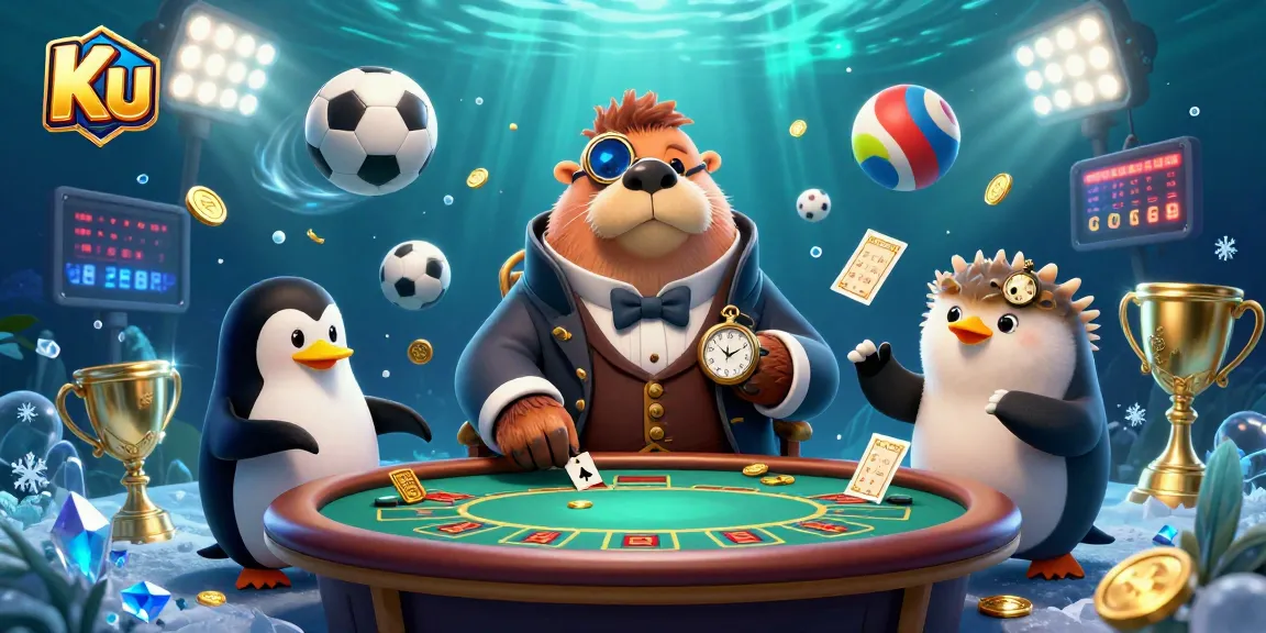 Ku players enjoy bluffing at an underwater poker table with rich gambling elements.
