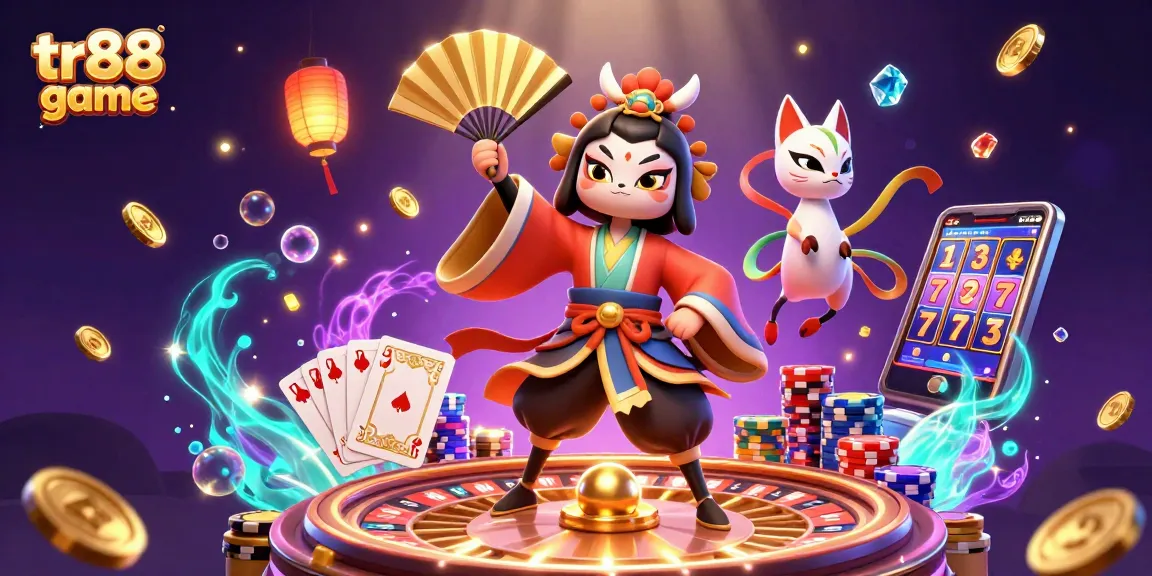 Experience the thrilling tr88 game with vibrant visuals, golden coins, and dynamic heroes.