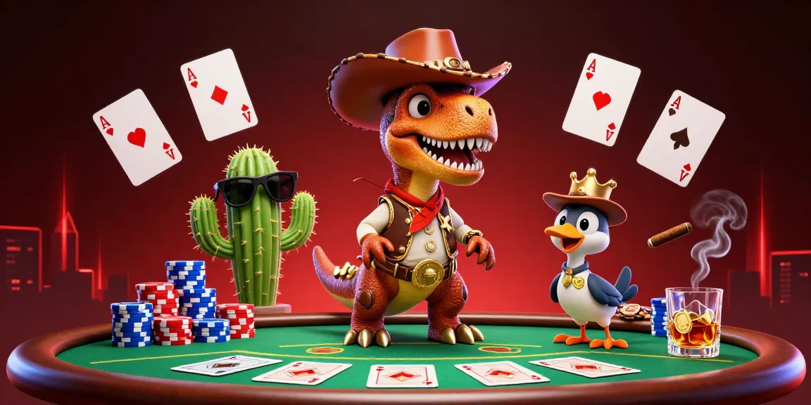 Engage in exciting poker action featuring uk88z with colorful chips and vibrant characters.