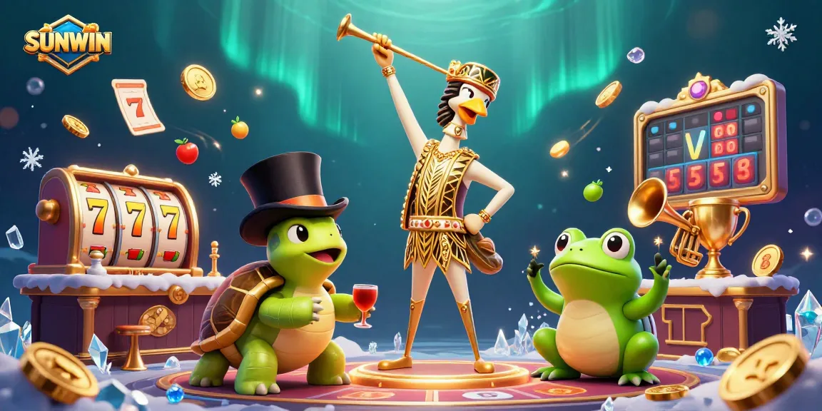 Engage in exciting gaming experiences with SUNWIN's vibrant 3D casino scene featuring slots.