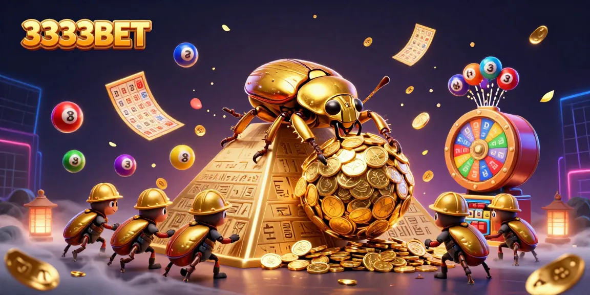 Engage in thrilling action with 3333BET's colorful lottery gameplay featuring vibrant balls and golden winnings.