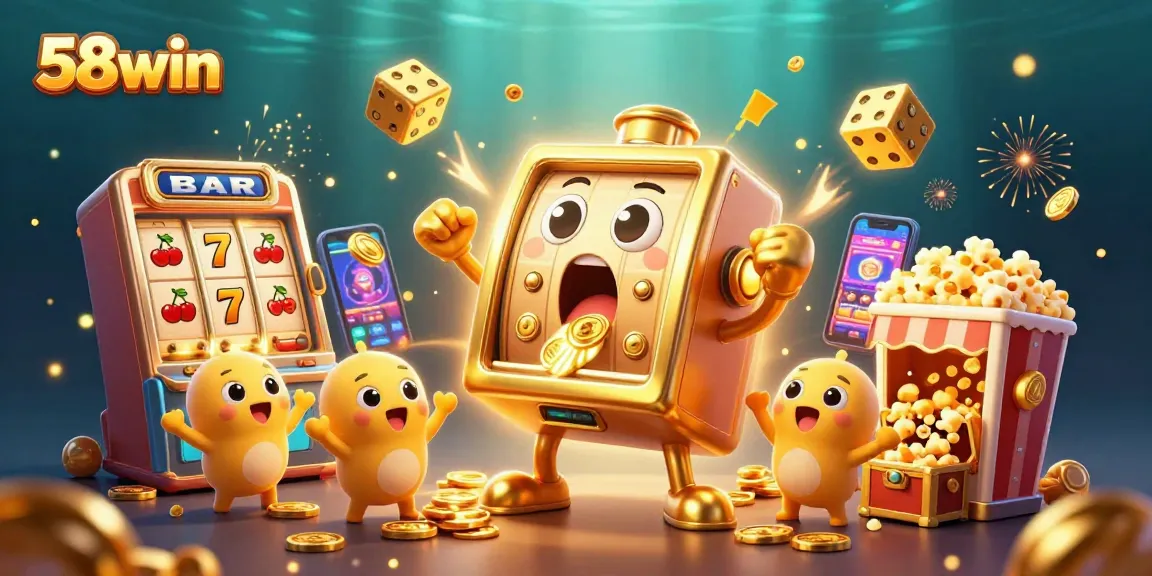 Experience the thrill of winning big at 58win with dynamic slot machines and vibrant casino elements.