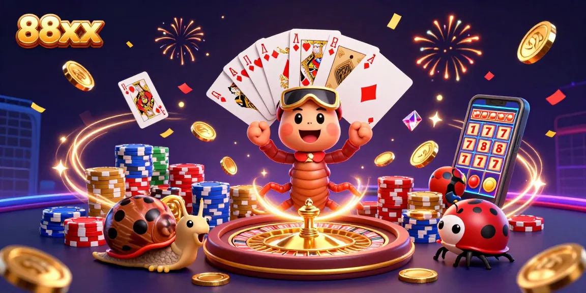 Engage in excitement at 88xx with colorful casino characters showcasing dynamic gameplay.