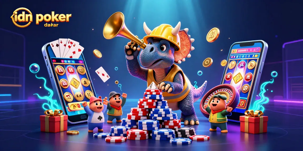 Permainan poker online idn poker daftar dengan karakter ceria dan elemen kasino yang menarik.