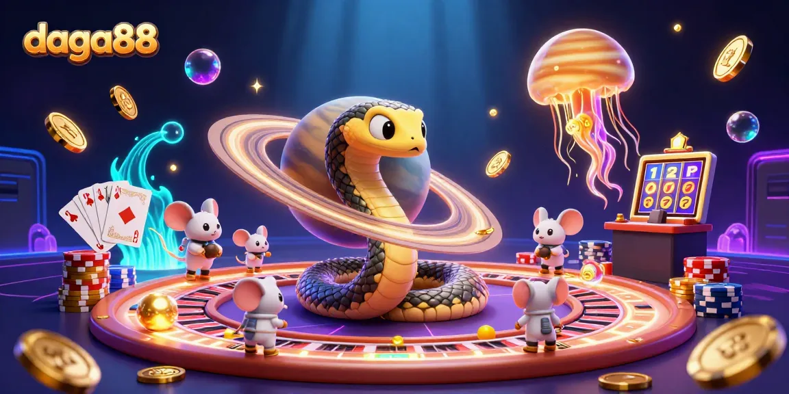 Engage in exciting daga88 cockfighting as astronaut mice place bets in a vibrant cosmic arena.