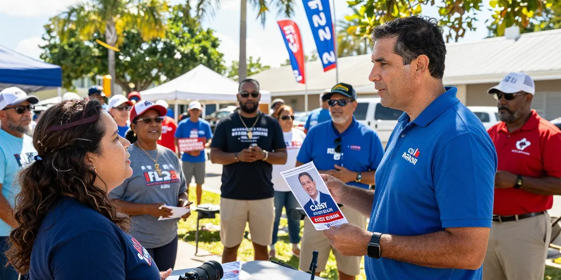 Casey Askar interacting with voters at a community event in FL-22, showcasing his campaign values and local engagement.
