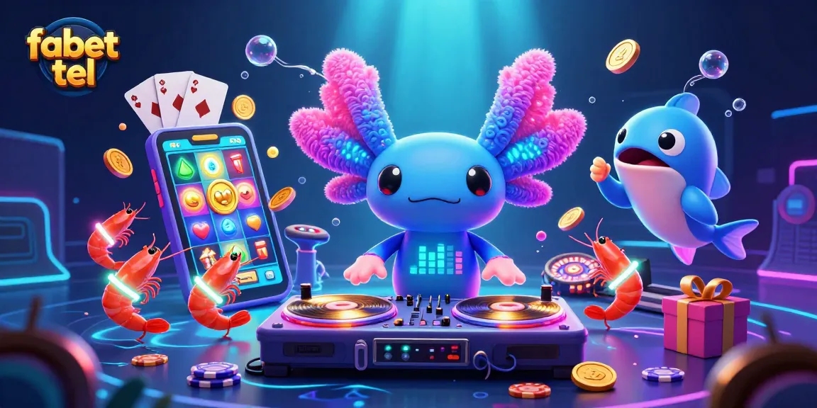 Experience thrilling gameplay with fabet tel as vibrant axolotl DJ and glowstick shrimp create an immersive atmosphere.