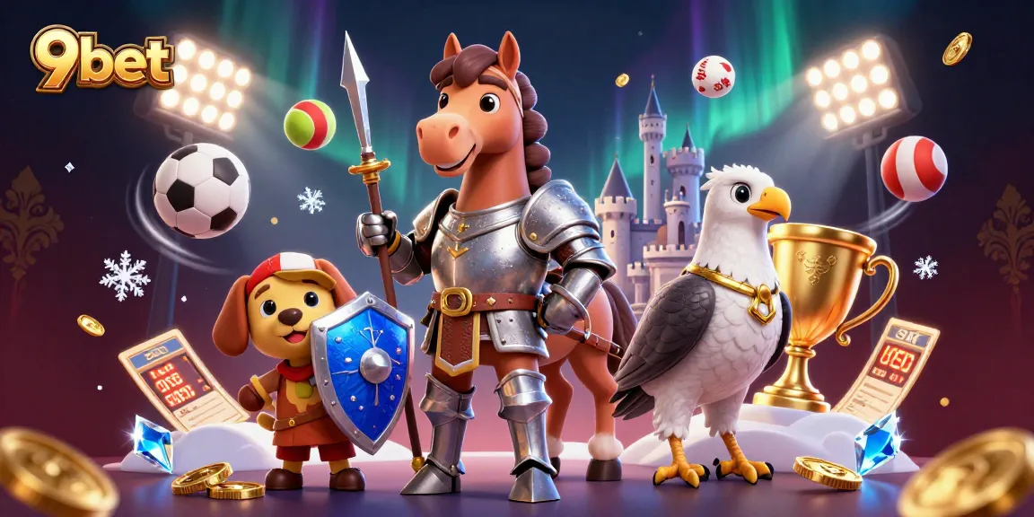 Experience the thrill of 9bet with a dynamic casino-themed scene featuring medieval characters.