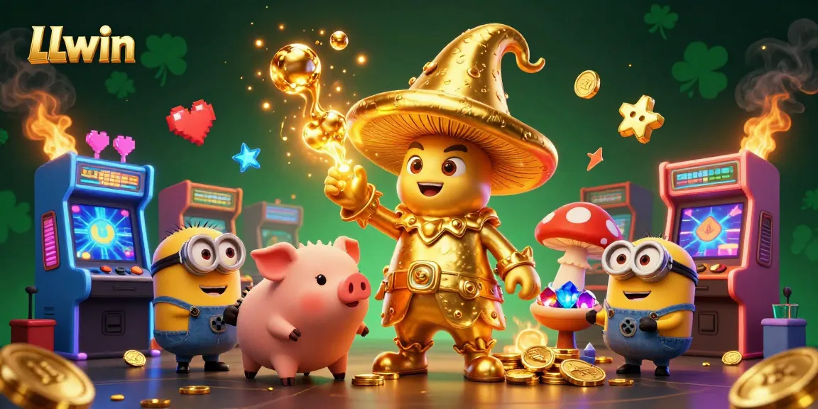LLwin offers magical treasure hunting with an enormous golden wizard and his pig companion.