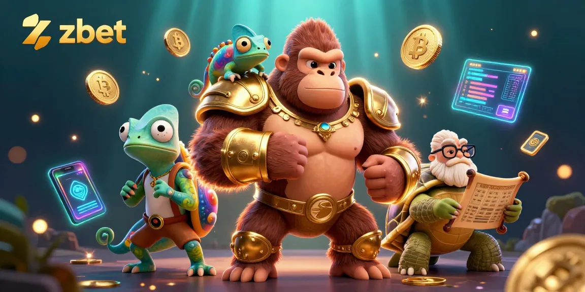 ZBET showcases unique gambling experience with vibrant characters and rich casino elements.