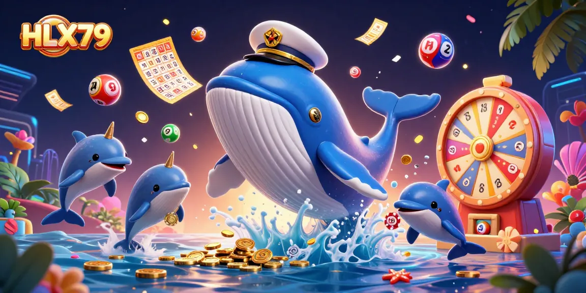Engage in the excitement of HLX79 with a playful casino scene featuring dynamic characters and vibrant game elements.