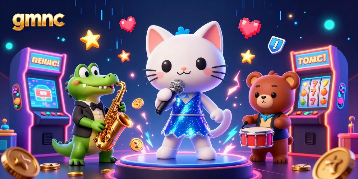 Experience the vibrant world of gmnc with lively characters and colorful casino elements.