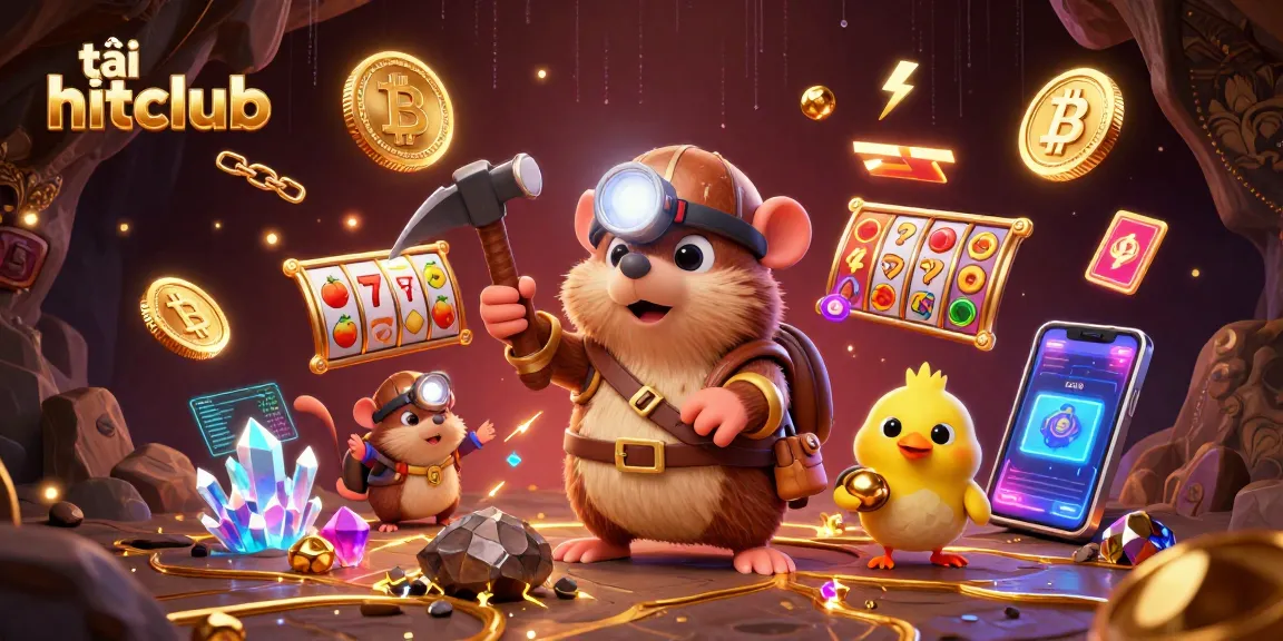 Engage with the thrilling world of tải hitclub featuring a treasure hunter mole and casino elements.
